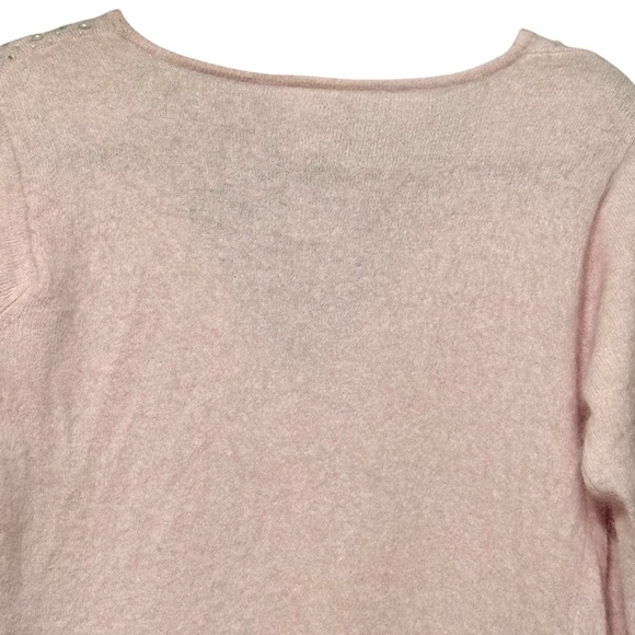 Sostanza Vintage Angora Rabbit Hair Beaded Soft Pale Pink Button Front Cardigan - Picture 8 of 10